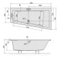 Polysan Andra R Slim akril kád 180x90x45 cm, jobbos, fehér 78771S