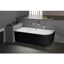   Polysan Sussi L bal sarokba illeszthető kád 160x70 cm, fekete/fehér 80219L