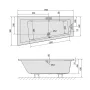 Polysan Andra L Slim akril kád 170x90x45 cm, balos, fehér 81111S
