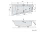 Polysan Andra asszimetrikus akril kád 170x90 cm, balos 81111