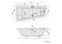 Polysan Andra asszimetrikus akril kád 170x90 cm, balos 81111