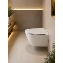 Sapho Gsi Modo fali kerámia WC csésze 37x54 cm SwirlFlush öblítéssel és DualGlaze bevonattal, matt fehér színben.
