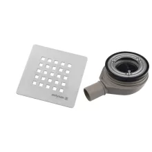   Polysan Treneca zuhanytálca szifon 90 mm, matt rozsdamentes acél 84999