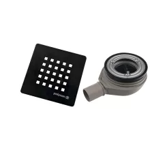   Polysan Treneca zuhanytálca szifon 90 mm, matt fekete 84999.21