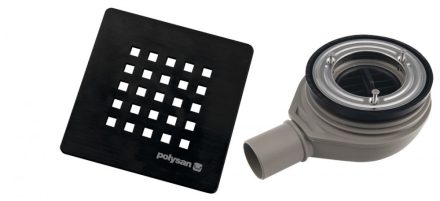 Polysan Treneca zuhanytálca szifon 90 mm, matt fekete 84999.21