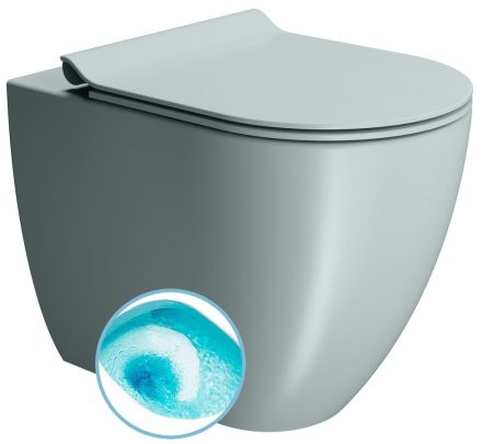 Sapho GSI Pura álló WC Swirlflush öblítéssel 36x55 cm, vario kifolyás, DualGlaze matt jégkék 880315