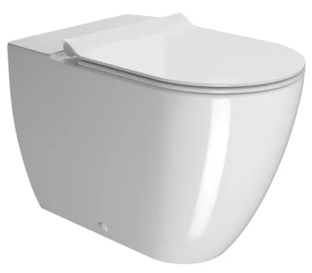 Sapho Gsi Pura monoblokk kerámia WC csésze 36x63 cm Swirlflush öblítéssel és ExtraGlaze bevonattal, fehér színben.