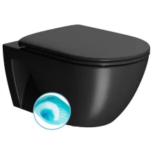   Sapho GSI Pura ECO fali kerámia WC 36x55 cm Swirlflush öblítéssel, DualGlaze matt fekete 880726