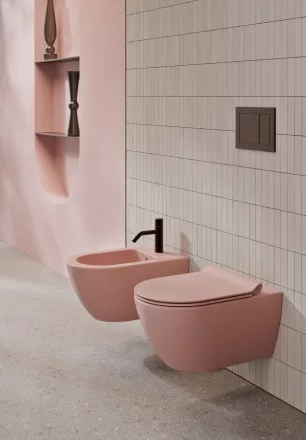 Sapho Gsi Pura SWIRLFLUSH fali WC csésze 55x36 cm, matt rózsaszín 881524