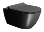 Sapho Gsi Pura SWIRLFLUSH fali WC csésze 55x36 cm, matt fekete 881526
