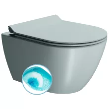   Sapho Gsi Pura SWIRLFLUSH fali WC csésze 36x50 cm, DualGlaze bevonat, matt jégkék 881615