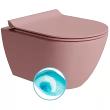   Sapho Gsi Pura SWIRLFLUSH fali WC csésze 36x50 cm, DualGlaze bevonat, matt rózsaszín 881624