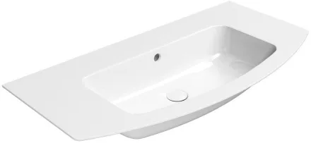 Sapho GSI Pura Slim kerámia mosdó 102x52 cm fehér színben, ExtraGlaze bevonattal és csaplyuk nélküli kialakítással.