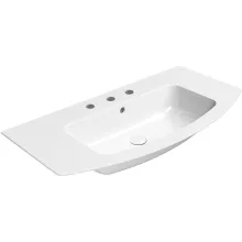 Sapho GSI Pura Slim kerámia mosdó 102x52 cm fehér színben, ExtraGlaze bevonattal, 3 csaplyukkal és túlfolyóval.