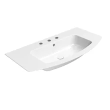   Sapho Gsi Pura Slim kerámiamosdó 3 nyitott csaplyukkal 102x52 cm ExtraGlaze bevonattal, fehér 88259311