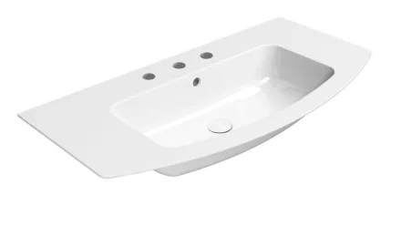 Sapho Gsi Pura Slim kerámiamosdó 3 nyitott csaplyukkal 102x52 cm ExtraGlaze bevonattal, fehér 88259311