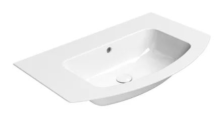 Sapho Gsi Pura Slim kerámiamosdó csaplyuk nélkül 82x49 cm ExtraGlaze bevonattal, fehér 88269011