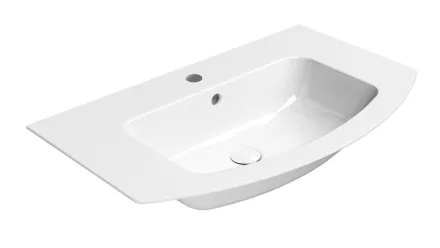 Sapho Gsi Pura Slim kerámiamosdó 1 nyitott csaplyukkal 82x49 cm ExtraGlaze bevonattal, fehér 88269111