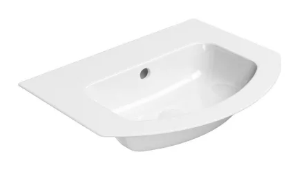 Sapho Gsi Pura Slim kerámiamosdó csaplyuk nélkül 62x48 cm ExtraGlaze bevonattal, fehér 88279011