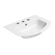  Sapho Gsi Pura Slim kerámiamosdó 3 nyitott csaplyukkal 62x48 cm ExtraGlaze bevonattal, fehér 88279311