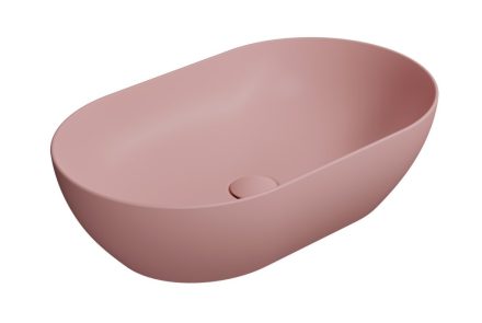 Sapho GSI Pura ívelt kerámia mosdótál 60x37 cm, matt rózsaszín 883424