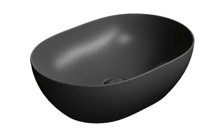Sapho GSI Pura ívelt kerámia mosdótál 50x35 cm, matt fekete 886026