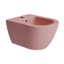   Sapho GSI Pura fali kerámia bidé 36x50 csaplyukkal és túlfolyóval, matt rózsaszín 8864124