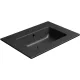 Sapho GSI Pura Slim vékonyított kerámia mosdó 62x46 cm matt fekete kivitelben, csaplyuk nélküli kialakítással.