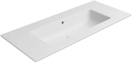 Sapho GSI Pura Slim vékonyított kerámia mosdó 102x46 cm matt fehér kivitelben, csaplyuk nélküli