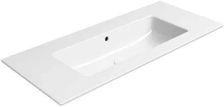 Sapho GSI Pura Slim kerámia mosdó 102x46 cm fehér színben, ExtraGlaze bevonattal és csaplyuk nélküli kialakítással.
