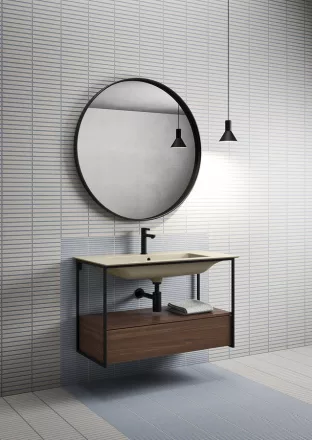 Sapho GSI Pura Slim vékonyított kerámia mosdó 103x46 cm matt kréta színben.