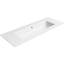 Sapho GSI Pura Slim kerámia mosdó 122x46 cm fehér színben, ExtraGlaze bevonattal és csaplyuk nélküli kialakítással.
