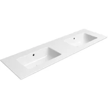 Sapho GSI Pura Slim dupla kerámia mosdó ExtraGlaze bevonattal 142 cm csaplyuk nélkül fehér kivitelben.