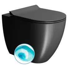 Sapho Gsi Pura álló WC Swirlflush öblítéssel 36x55 cm, matt fekete kivitelben