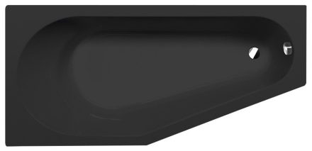 Polysan Tigra balos aszimmetrikus akril kád 170x80 cm, matt fekete 90111.21