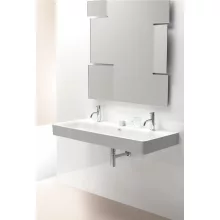   Sapho Gsi Sand kerámiamosdó túlfolyóval 120x50 cm, két csapfurattal, ExtraGlaze bevonat, fehér 9024211