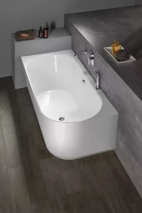 Polysan Sussi L falhoz illeszthető öntött márvány kád 150x70 cm balos fehér 93231L