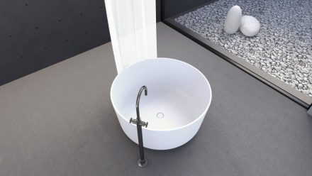 Polysan Estatis szabadon álló öntött márvány kád 110x51 cm, matt fehér 93868