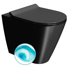   Sapho GSI Kube X álló WC Swirlflush rendszerrel 36x55 cm, DualGlaze bevonattal, matt fekete 941026