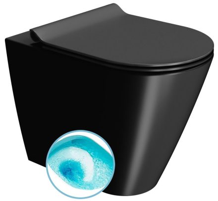 Sapho GSI Kube X álló WC Swirlflush rendszerrel 36x55 cm, DualGlaze bevonattal, matt fekete 941026