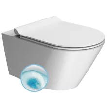 Sapho Gsi Kube X fali kerámia WC csésze 36x55 cm GeniusFlush öblítéssel és DualGlaze bevonattal, matt fehér színben.