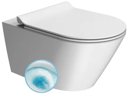 Sapho Gsi Kube X fali kerámia WC csésze 36x55 cm GeniusFlush öblítéssel és DualGlaze bevonattal, matt fehér színben.