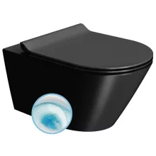 Sapho Gsi Kube X fali kerámia WC csésze 36x55 cm GeniusFlush öblítéssel és DualGlaze bevonattal, matt fekete színben.