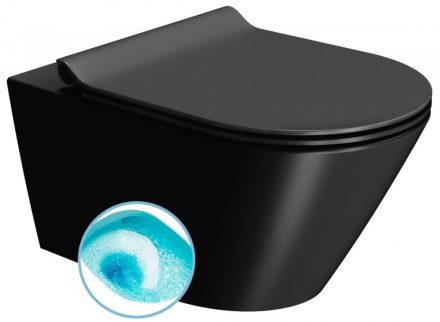 Sapho GSI Kube X fali WC Swirlflush rendszerrel 36x55 cm, DualGlaze bevonattal, matt fekete 941526