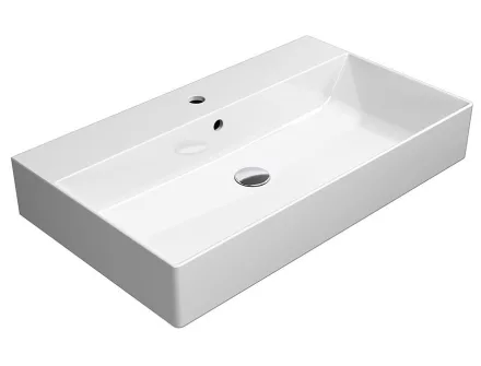 Sapho Gsi Kube X kerámiamosdó 80x47 cm csapfurattal és Extraglaze bevonattal, fehér 9422111