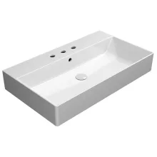 Sapho GSI Kube X kerámia mosdó 80x47 cm 3 csaplyukkal csiszolt alsó élekkel és ExtraGlaze bevonattal