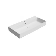  Sapho GSI Kube X kerámiamosdó csaplyukkal, csiszolt alsó élekkel 100x47 cm, matt fehér 94239109