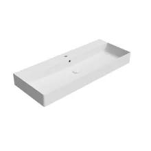   Sapho GSI Kube X kerámiamosdó csapfurattal csiszolt alsó élekkel 120x47 cm, matt fehér 94249109
