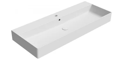 Sapho GSI Kube X kerámiamosdó csapfurattal csiszolt alsó élekkel 120x47 cm, matt fehér 94249109