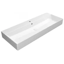   Sapho GSI Kube X kerámiamosdó 120x47 csapfurattal, csiszolt alsó élek, ExtraGlaze, fehér 94249111